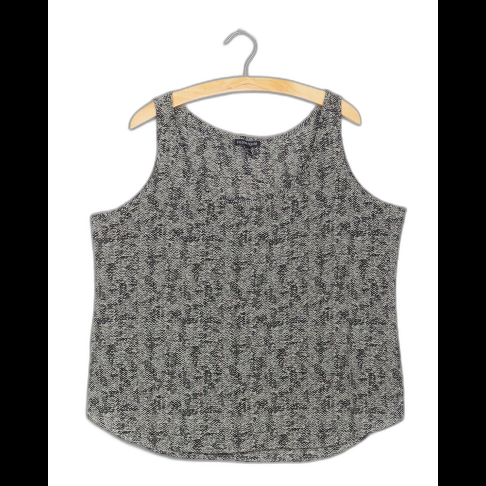 Eileen Fisher Tank Roadster Print, Snakeskin, Silk Crepe de Chine Petite Small